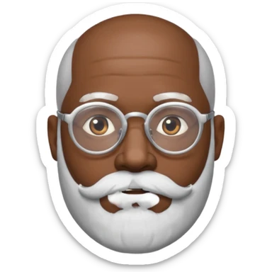 bald headed silver beard black man glasses sticker