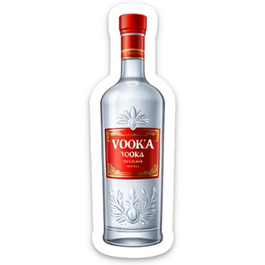 russian vodka bottle with a red label sticker