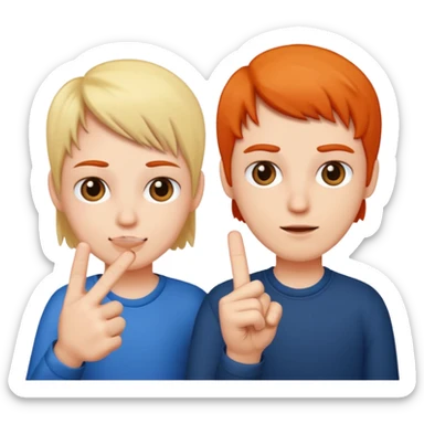 Make two friends showing the middle finger sticker