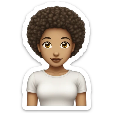 light skin girl afro hair nose piercing sticker