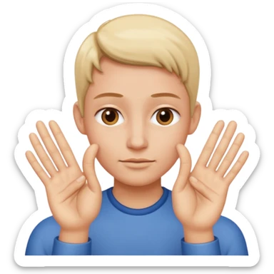 Manos con el dedo del medio y el anular cursados sticker