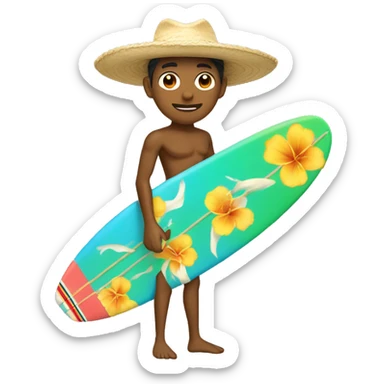 Jun Jo surfer with sombrero  sticker