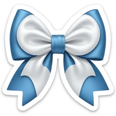 White bow on white bow sticker