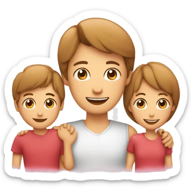 Heart and mom and dad and kids sticker