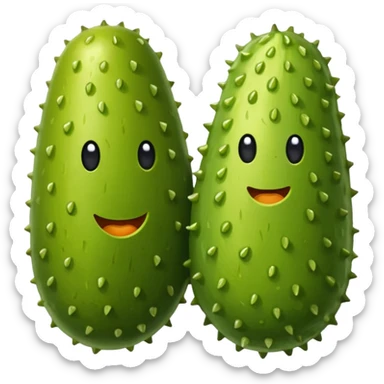 One pickle and a pair of pickleballs  sticker