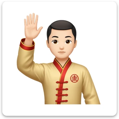 Traditional wushu salute hand sign sticker