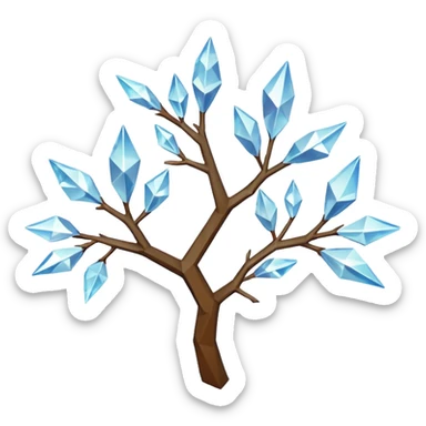 low poly branch white mystical  sticker