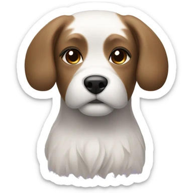 Black and white havenese dog with light brown haired woman sticker
