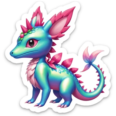 Shiny Exotic Salandit-Sylveon-Shaymin-Meganium-Hybrid-Creature sticker