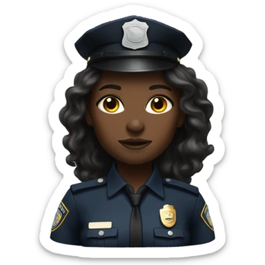 darkskin female cop with long hair sticker