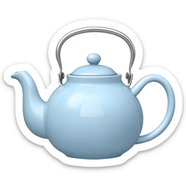 cute pastel blue teapot sticker