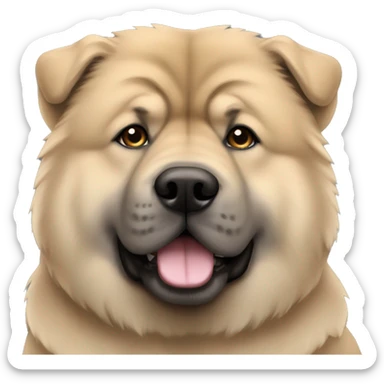 Beige grey chow-chow black muzzle sticker