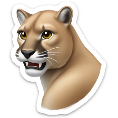 a whiteboard shaped like a cougar sticker