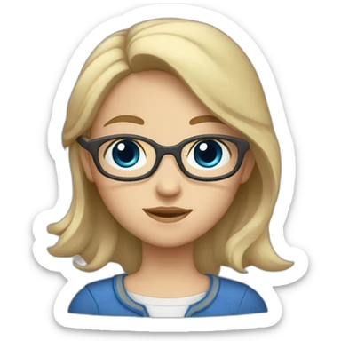 White skin scout girl with bleu shirt  sticker