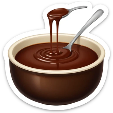 bowl of dark sauce no spoon sticker