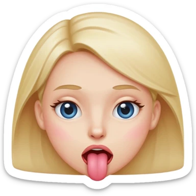 a blushing face with a tongue out and eyes rolling sticker