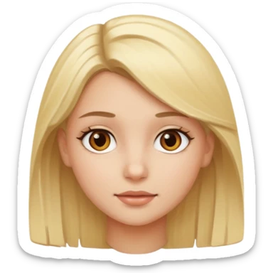 Blonde girl brown eyes sticker