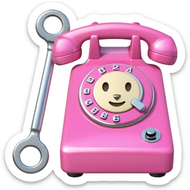 pink phone with a wrench sticker
