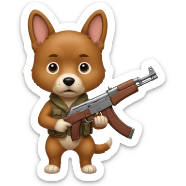 Dog with ak-47 sticker
