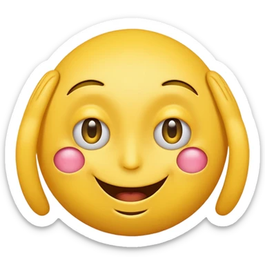 One yellow emoji smiling with one eye open and one eye closing from the bottom sticker