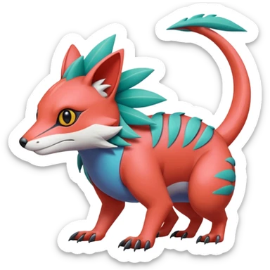  exotic tropical cyber-Sleuth-Loyd-Garmaddon-Litten-Linoone-Noibat-Fakémon-Pokémon-Vernid-creature sticker