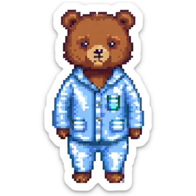 bear in pajamas sticker
