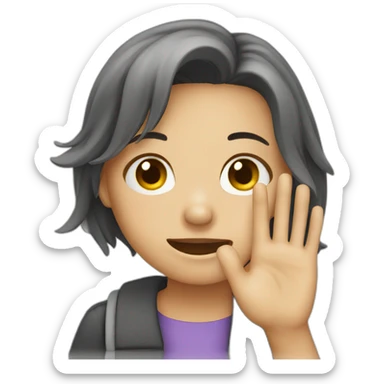 a crying girl waving goodbye sticker