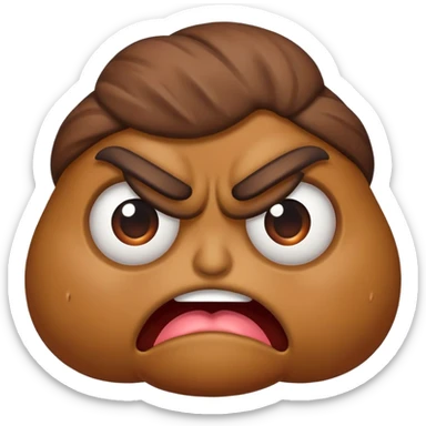 angry poop emoji with furrowed brows sticker