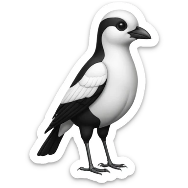 I want a magpie emoji standing that is bald sticker