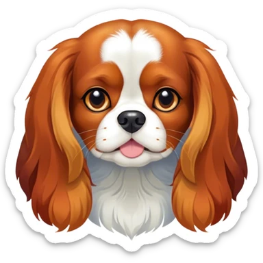 Cinematic Meme-Worthy Grumpy Tri-Colour Cavalier King Charles Spaniel Portrait Emoji, Head held high but eyes filled with dramatic disappointment, smooth tri-colour fur with striking black, white, and tan patches, deeply furrowed brow forming an unmistakable scowl, floppy ears slightly angled back in disapproval, piercing brown eyes glaring with pure exasperation, Simplified yet hilariously over-exaggerated features, highly detailed, glowing with an aura of supreme annoyance, high shine, exhausted yet judgmental, stylized with an almost regal pettiness, bright but brooding, soft glowing outline, capturing the essence of a companion that has seen it all and is thoroughly unimpressed, so meme-worthy it feels like it could instantly become the next viral sensation of grumpiness! sticker