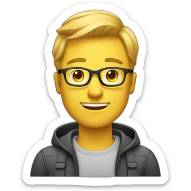 a trendy scandinavian male ux designer sticker