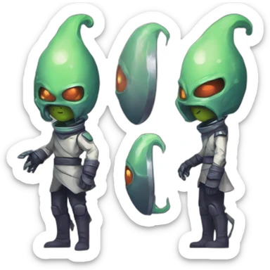 alien chef scifi roguelike rpg style inspired by slay the spire digital art sticker