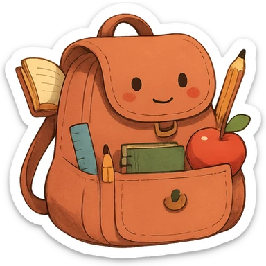 bitte etwas, was die schule repräsentiert und es soll cute sein ohne hintergrund sticker