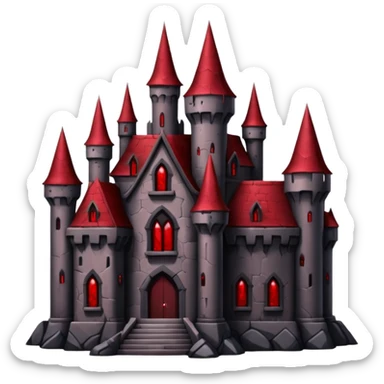 Dark Vampire Castle with the colors dark red and black, the castle should have dark red eys in the stones sticker