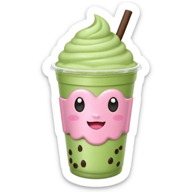 Baby pink matcha boba sticker