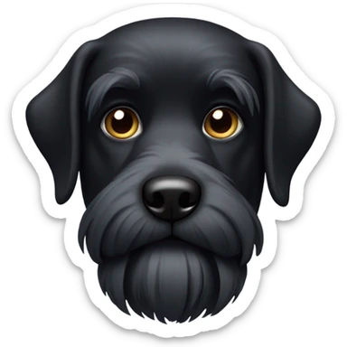 black dog with beard with white hairs sticker