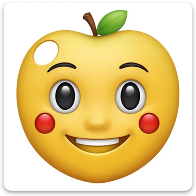 smiling face with pixel details, AI emoji, apple style sticker