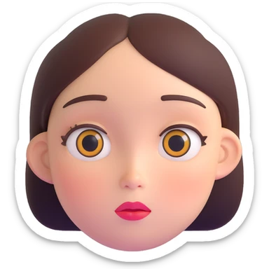 girl with narrow small eyes and big round face sticker
