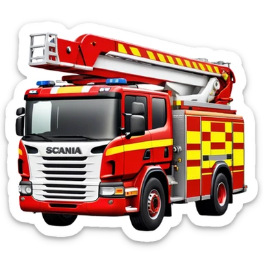 Fire Truck - Scania P320 Fire Truck (Model Year: 2015) (Iconic Colour: Red with white and yellow stripes) sticker