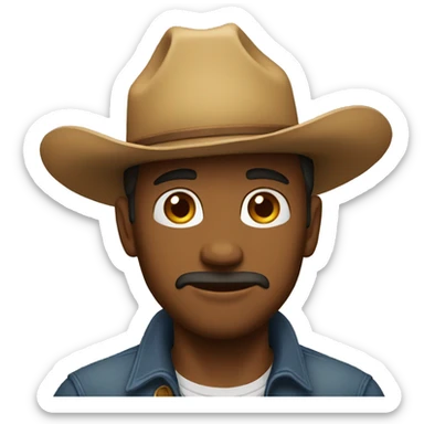 😔 with cowboyhat sticker