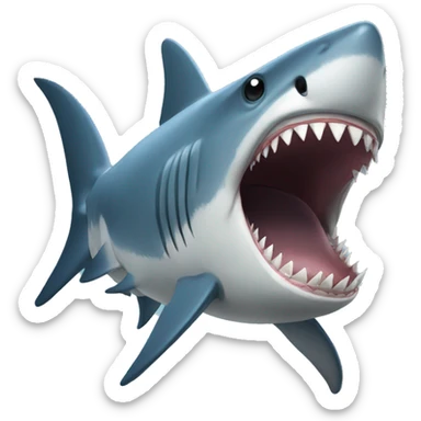 Shark with long hair sticker
