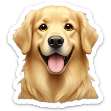 golden retriever with tennis ball sticker