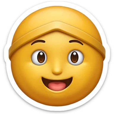Emoji Sigma con una mandíbula muy marcada y con una ceja levantada y la otra abajo sticker