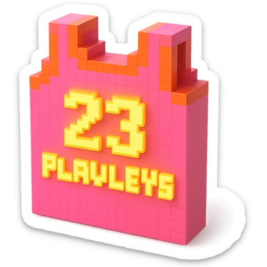 розовая баскетбольная майка со светящейся надписью "23 PLAVLEYS", no background sticker
