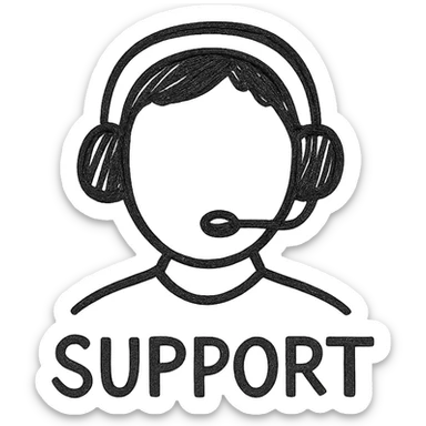 support icon, hand drawn style, sketchy lines sticker