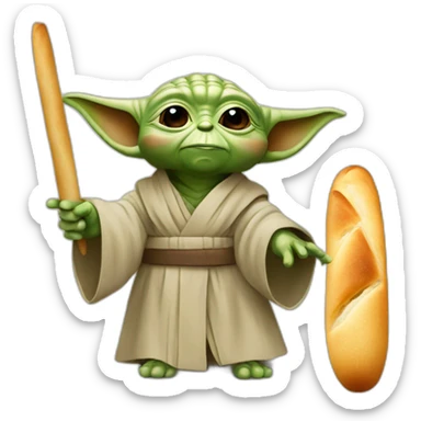 Yoda in France with baguette sticker