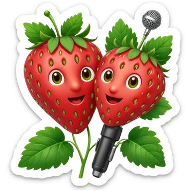 strawberries hold mic sticker