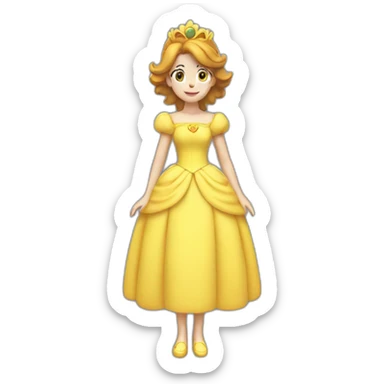 Princess daisy yelllow dress standing sticker