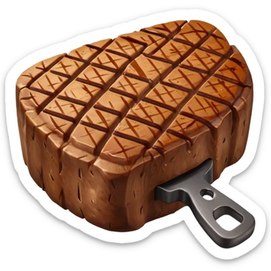 grilled steak object icon, cooked beef steak with grill marks, juicy texture, 3D cartoon, mobile game icon style, centered, clean background, soft shadow, no text, no watermark
 sticker