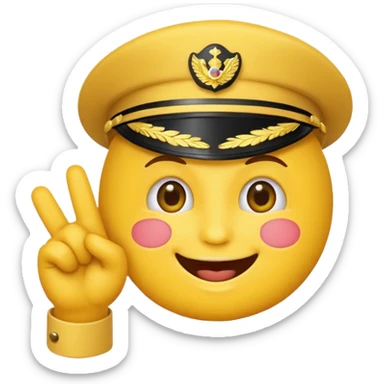 Emoji saluting with mouthwatering sticker